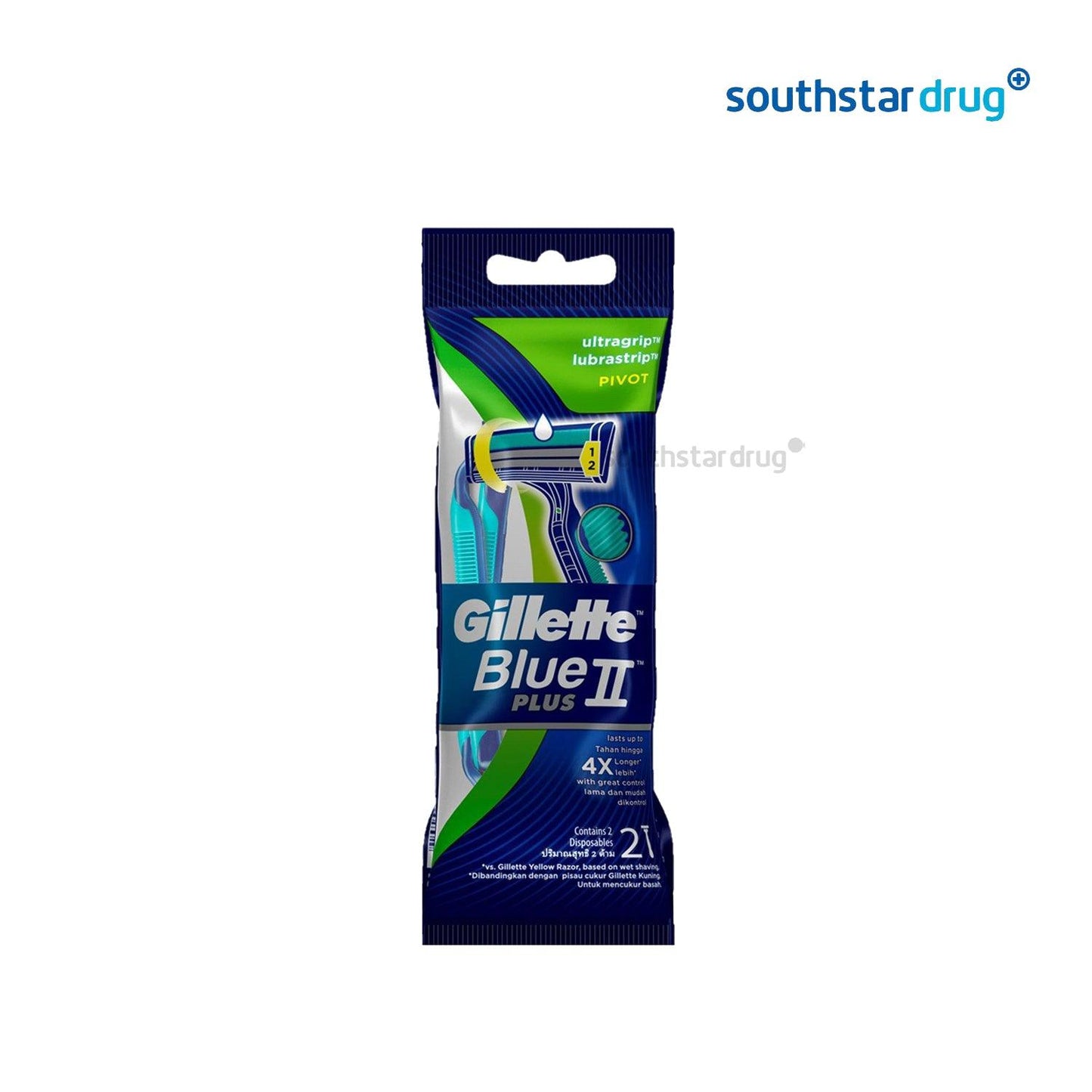 Gillette Blue II Plus Pivot Razor - 2s - Southstar Drug