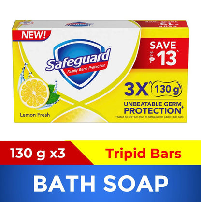 Safeguard Lemon Fresh Value Pack Tripid Bar Soap 130g - Southstar Drug