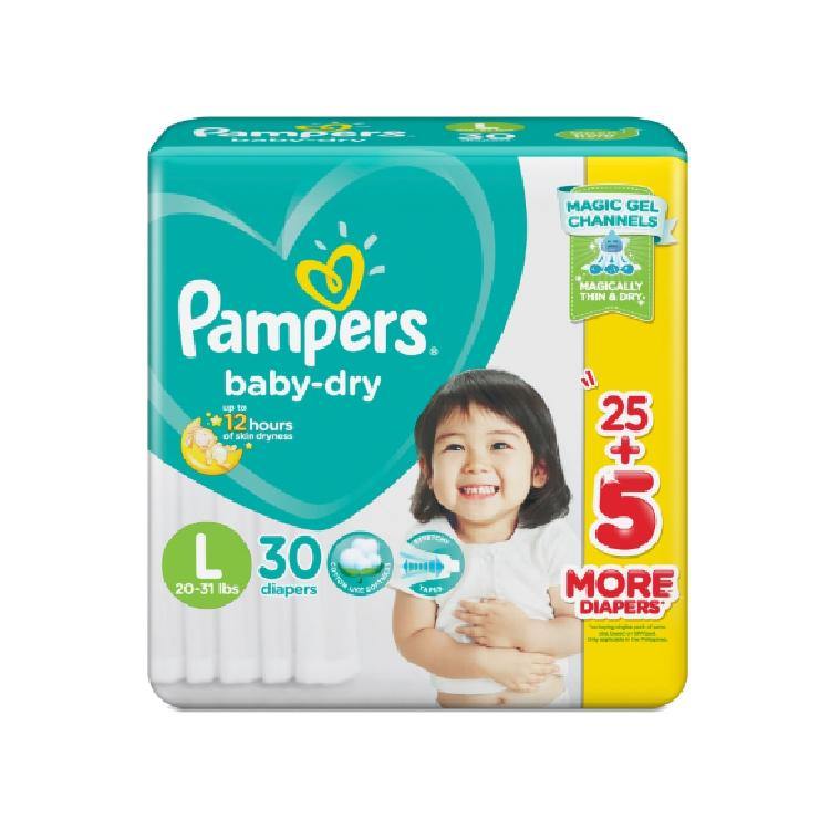 Buy Pampers Baby Dry Taped Diapers Large - 30s Online | Southstar Drug