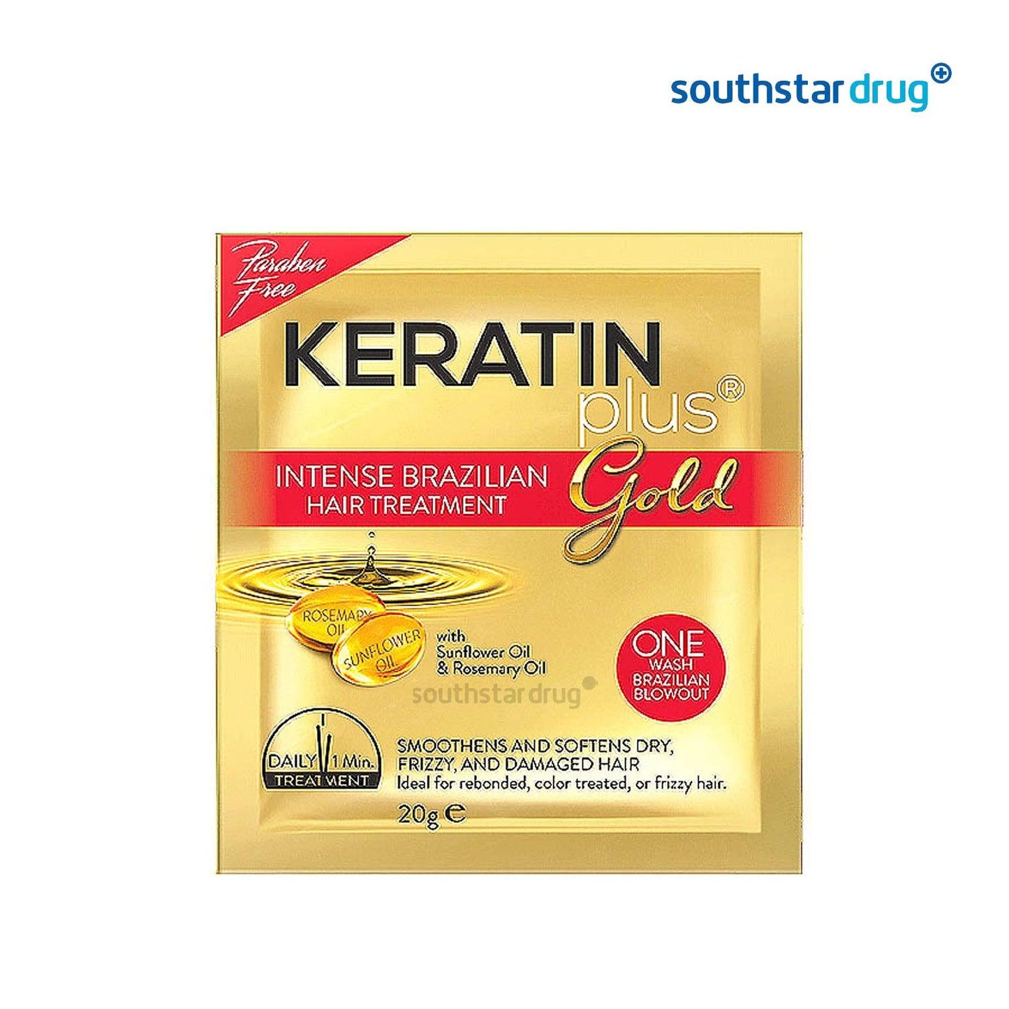 Keratin Plus Hair Treatment Gold 20g - 12s - Southstar Drug