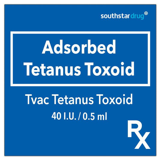 Rx: Tvac Tetanus Toxoid 40 I.U / 0.5ml - Southstar Drug