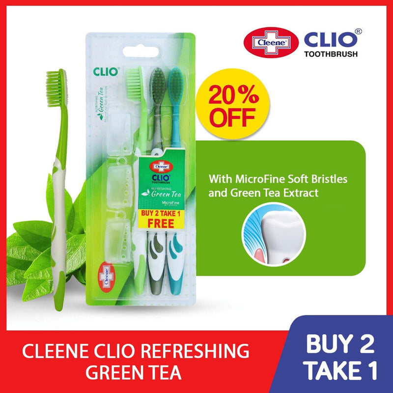Cleene Clio Greentea Buy 2 Take 1 Free Toothbrush - Southstar Drug