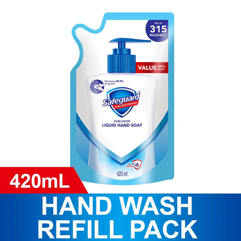 Safeguard Pure White Liquid Hand Soap Refill Pack 420 ml - Southstar Drug