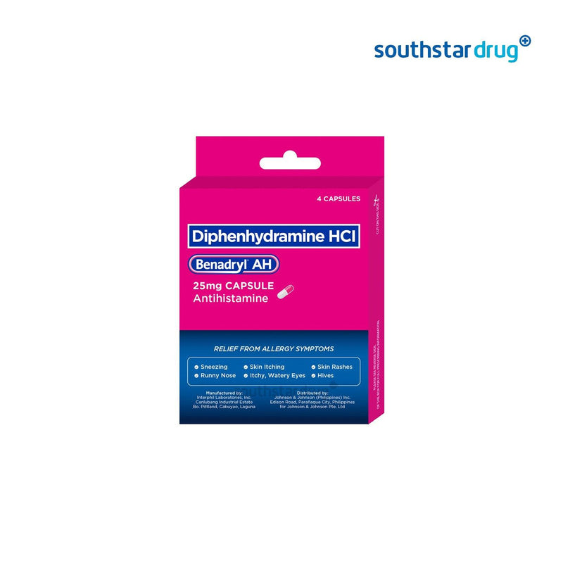 Benadryl AH 25 mg Capsule - 4s - Southstar Drug