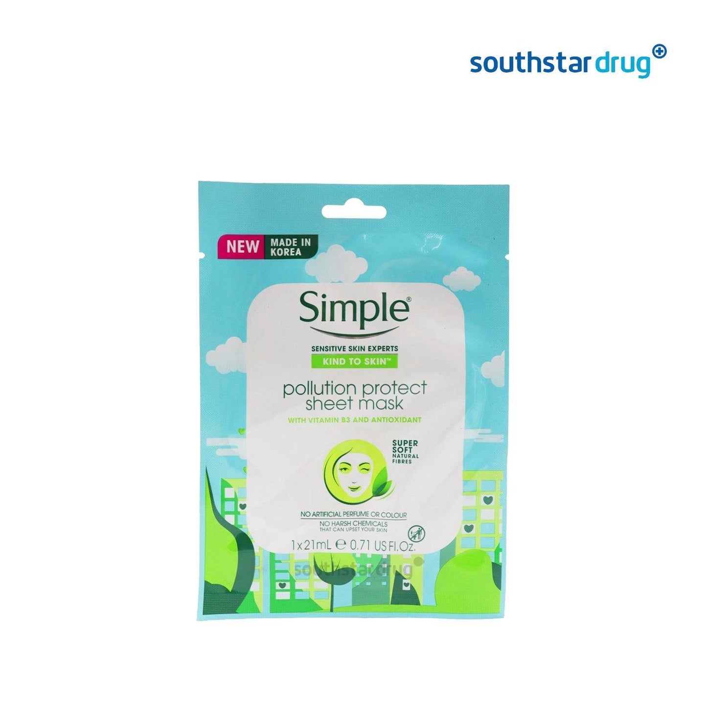 Simple Pollution Protect Sheet Mask 21 ml - Southstar Drug