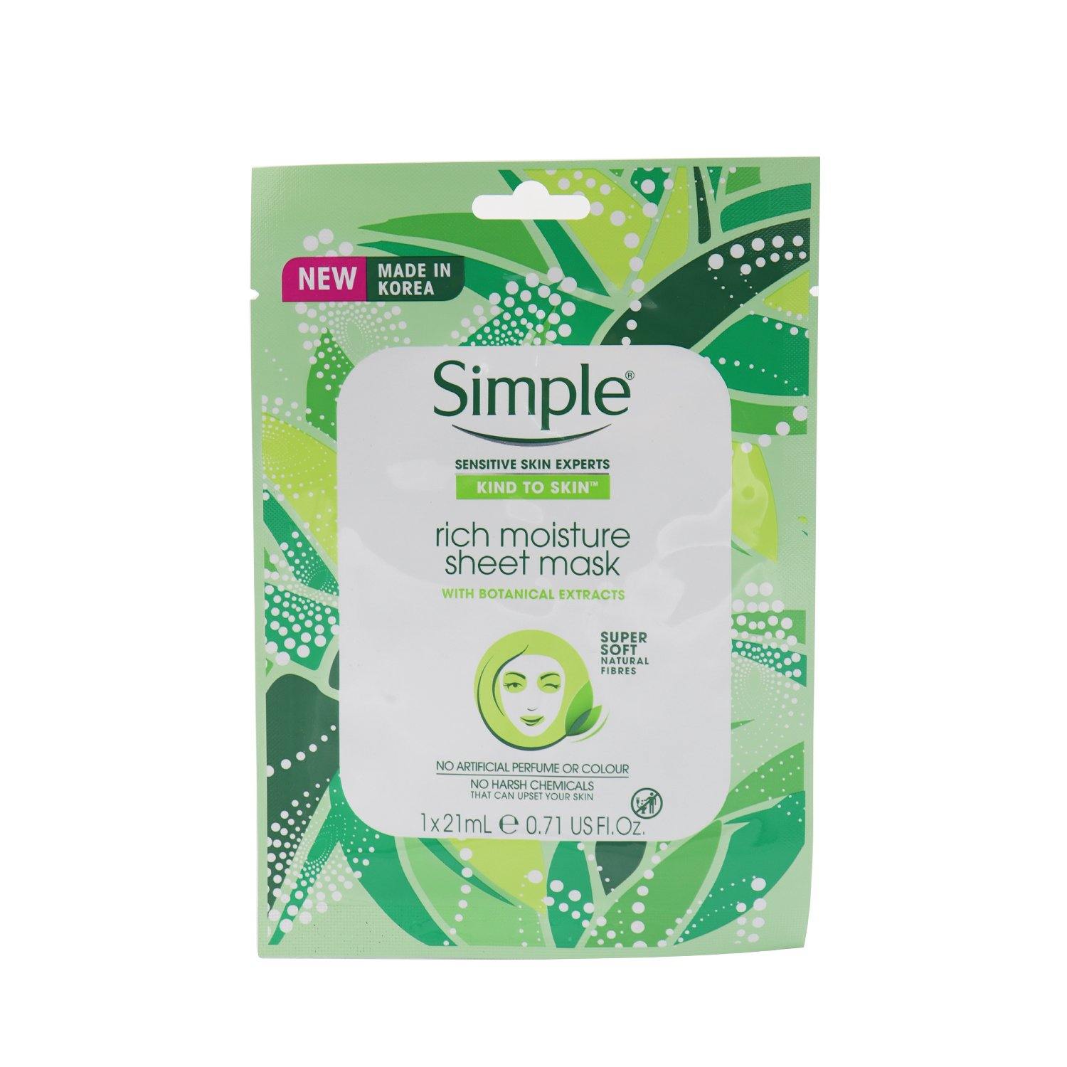 Simple Rich Moisture Sheet Mask 1 x 21 ml - Southstar Drug