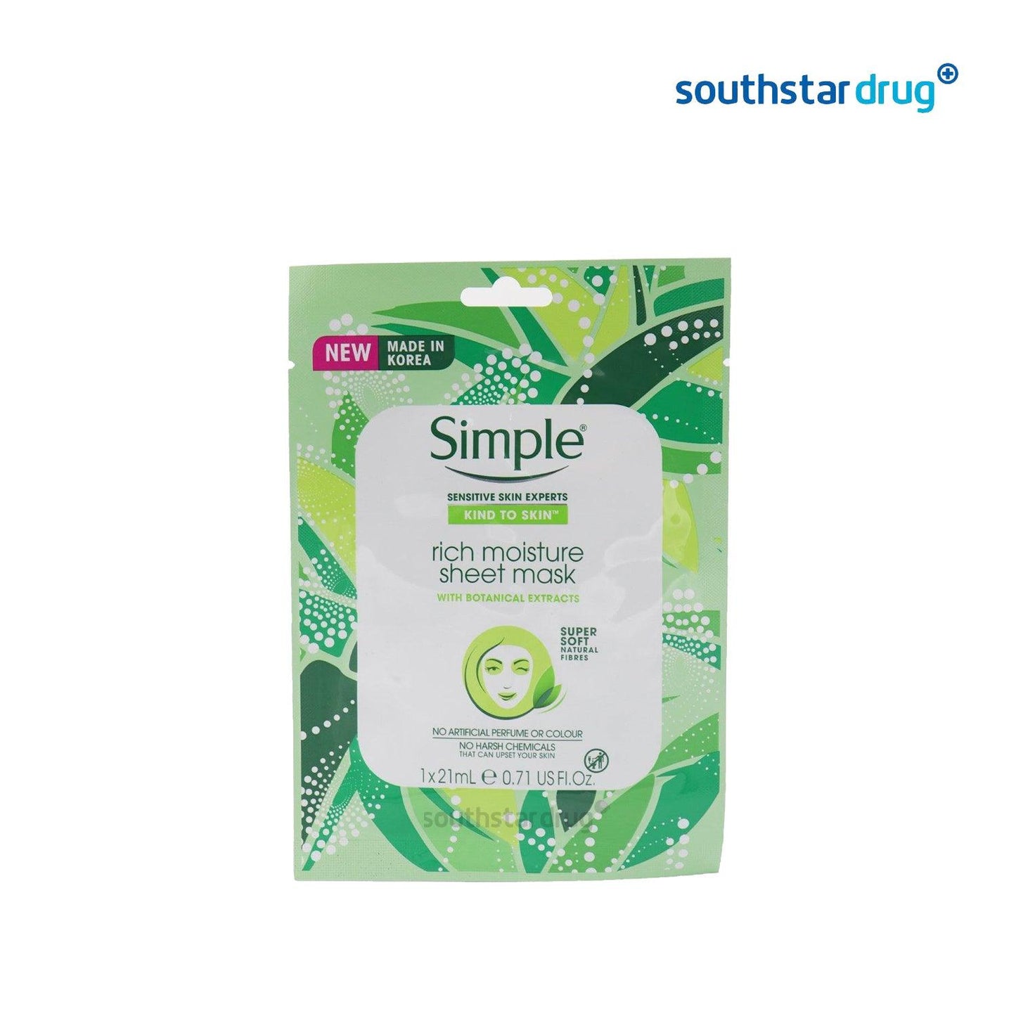 Simple Rich Moisture Sheet Mask 1 x 21 ml - Southstar Drug