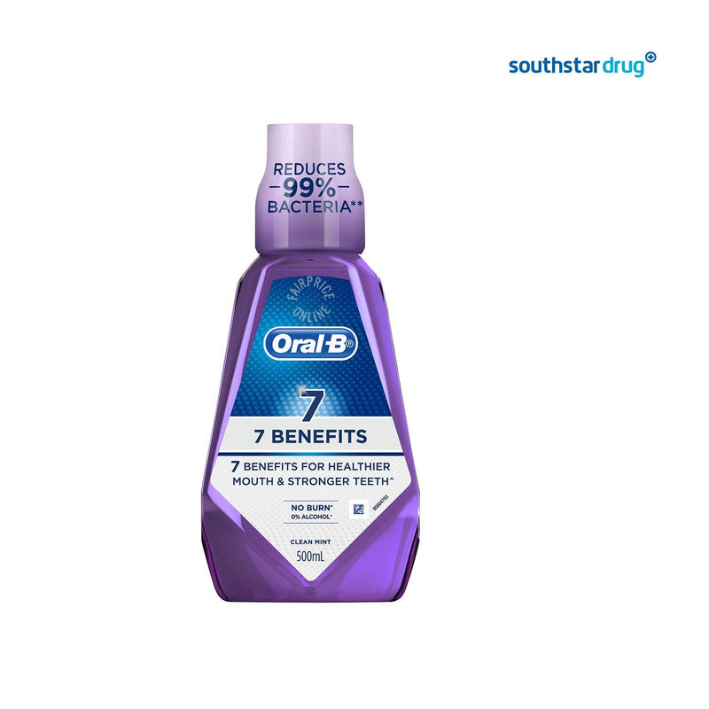 Oral-B 7 Benefits Clean Mint Rinse Mouthwash 500 ml - Southstar Drug