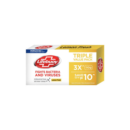 Lifebuoy Lemon Fresh Antibac Soap Triple pack 110 g - Southstar Drug