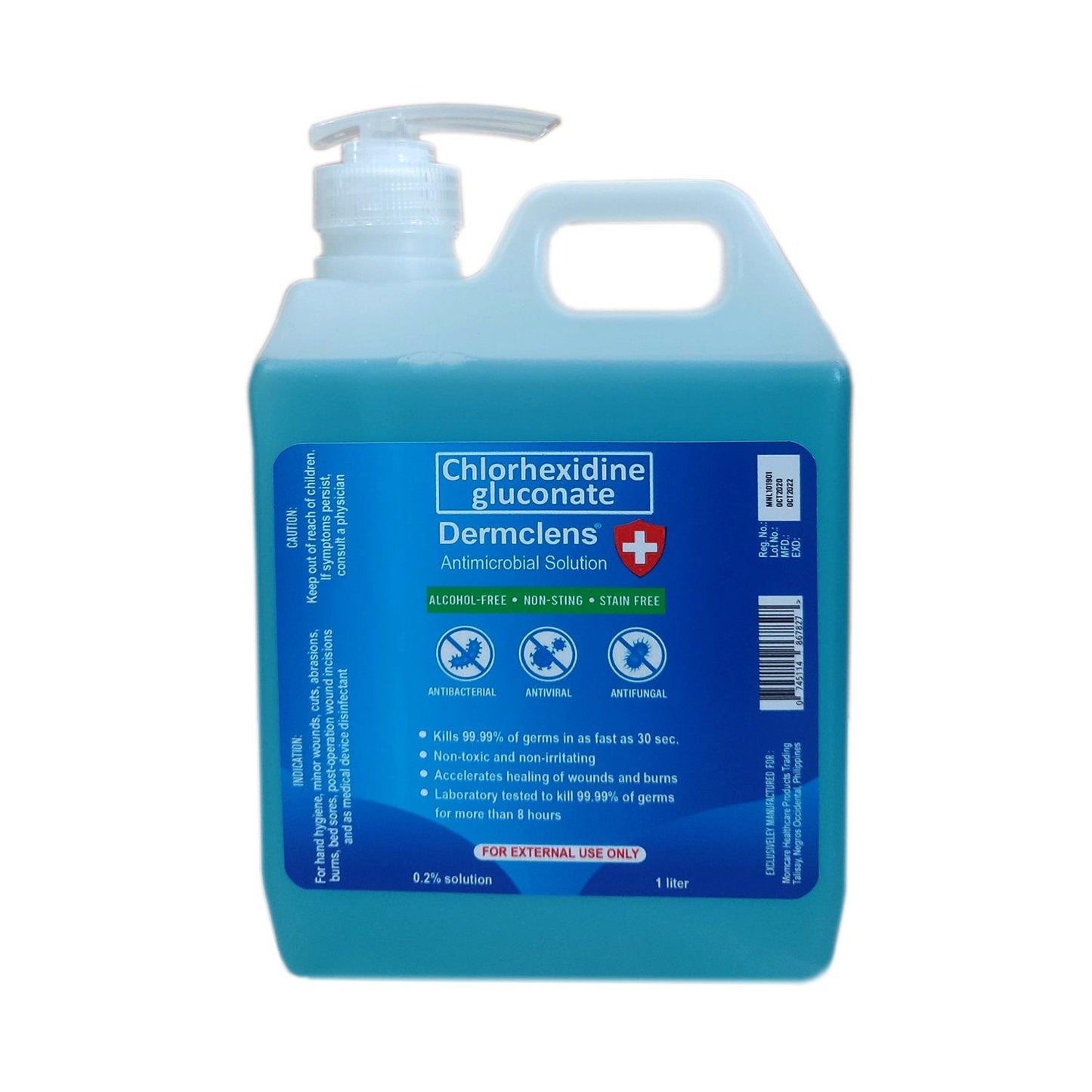 Dermclens Alcohol - free Antimicrobial Solution Pump 1 liter - Southstar Drug