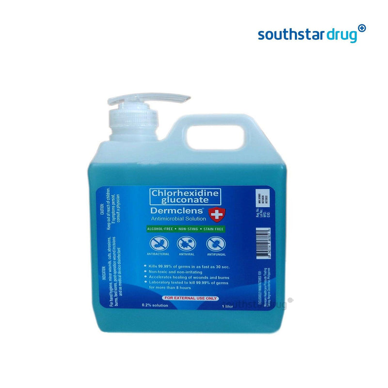 Dermclens Alcohol - free Antimicrobial Solution Pump 1 liter - Southstar Drug