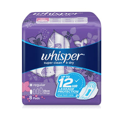Whisper Super Clean & Dry Regular Flow Wings - 8s - Southstar Drug