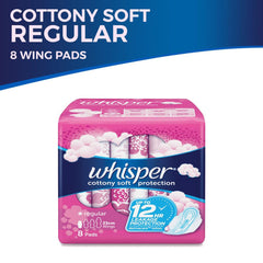 Whisper Cotton Clean Regular Flow Wings - 8s - Southstar Drug