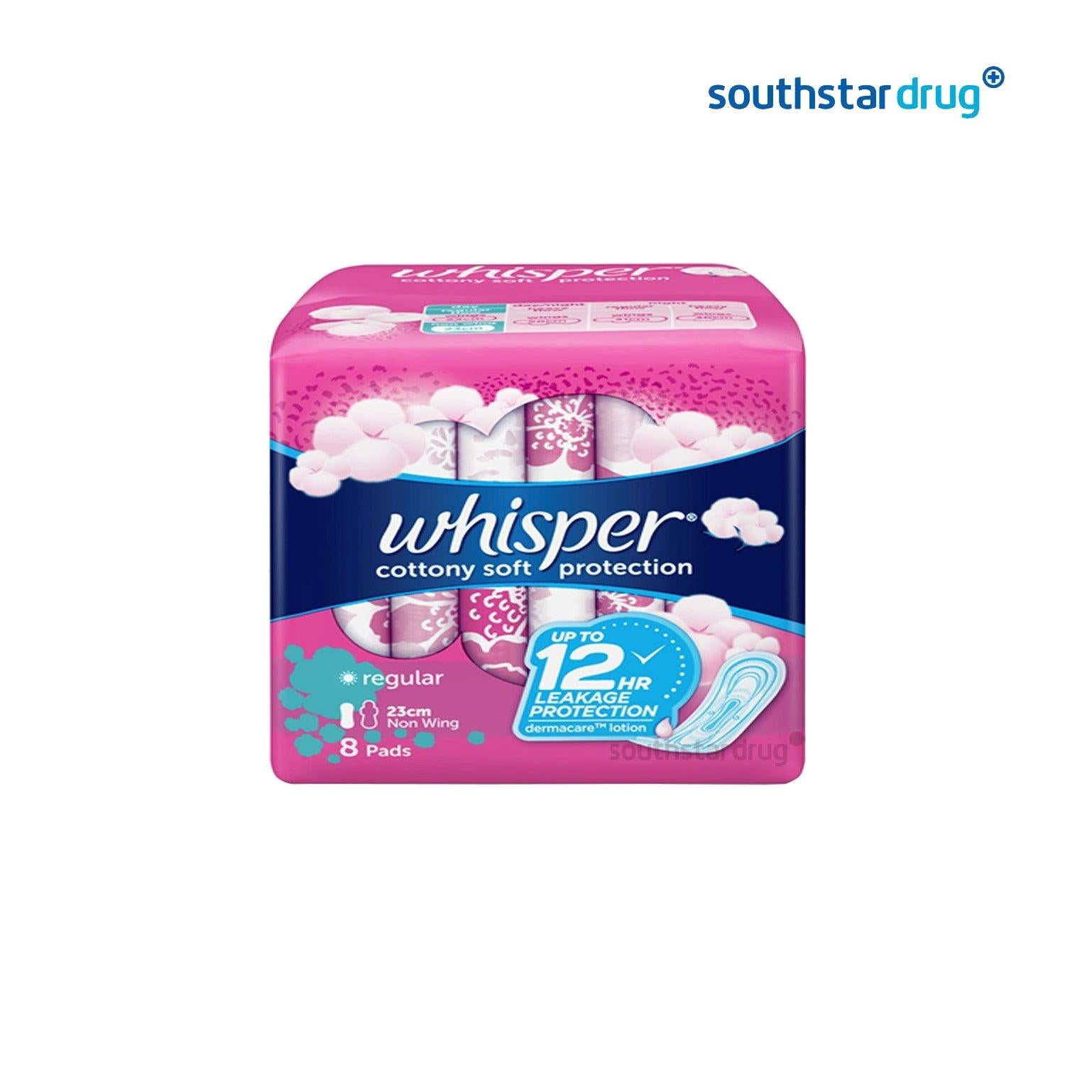 Whisper Cotton Clean Regular Flow Non-Wings - 8s - Southstar Drug