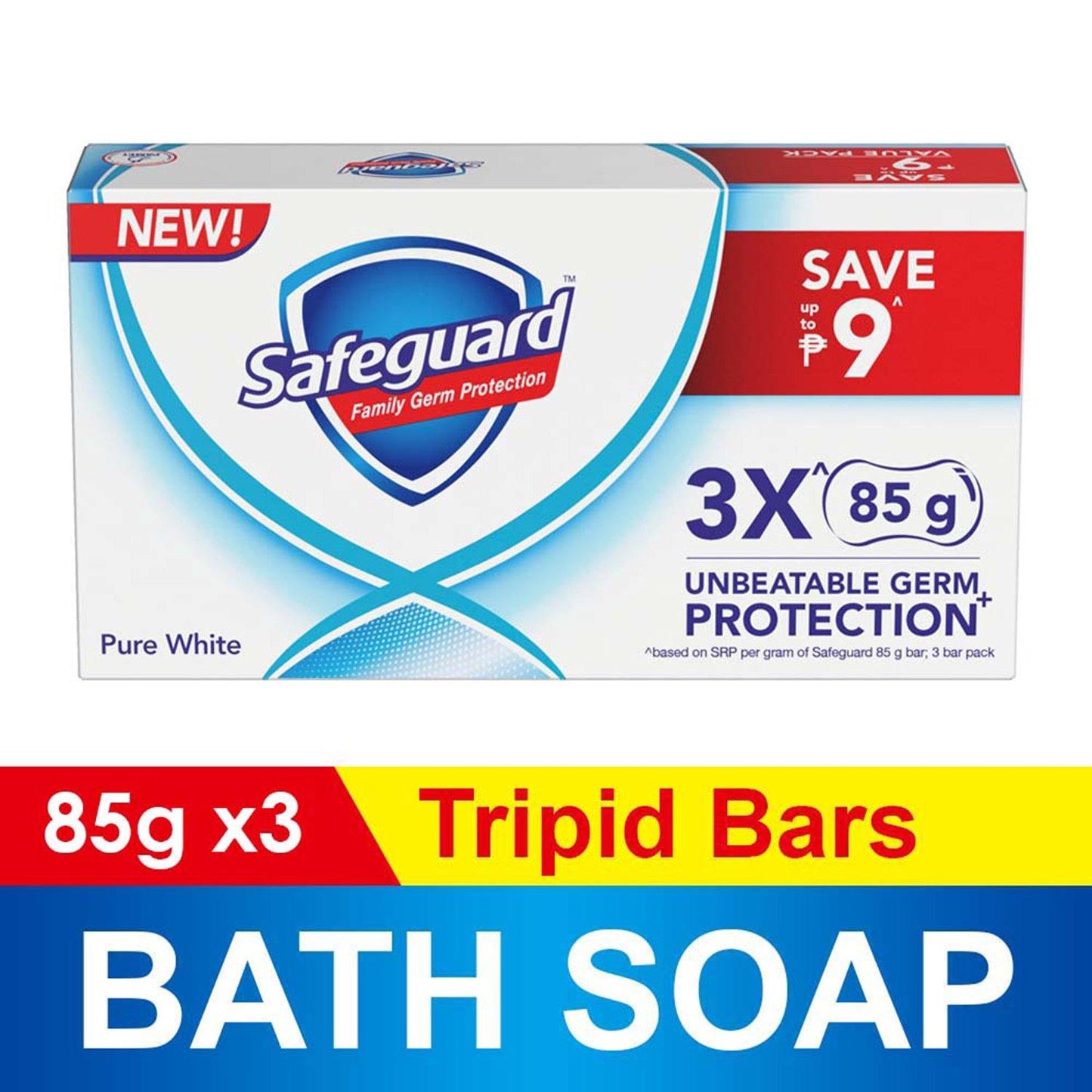 Safeguard Pure White Tripid Bar Soap 85 g - 3s - Southstar Drug