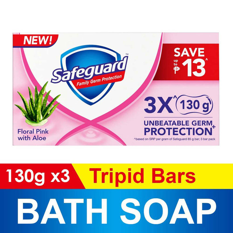 Safeguard Floral Pink Tripid Bar Soap 130 g - 3s - Southstar Drug