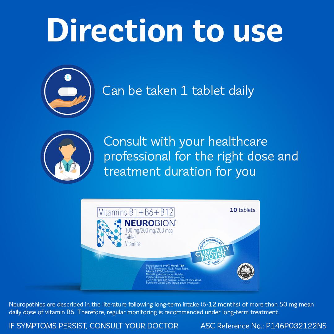 Neurobion 100 mg / 200 mg / 200 mcg Tablet - 20s - Southstar Drug