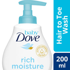 Baby Dove Hair To Toe Wash Rich Moisture 200ML - Southstar Drug
