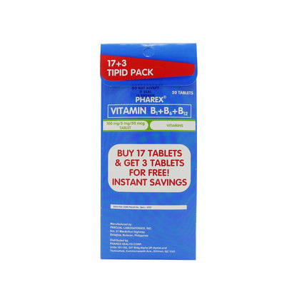 Pharex Vitamin B Complex Tablet - Tipid pack 17+3s - Southstar Drug