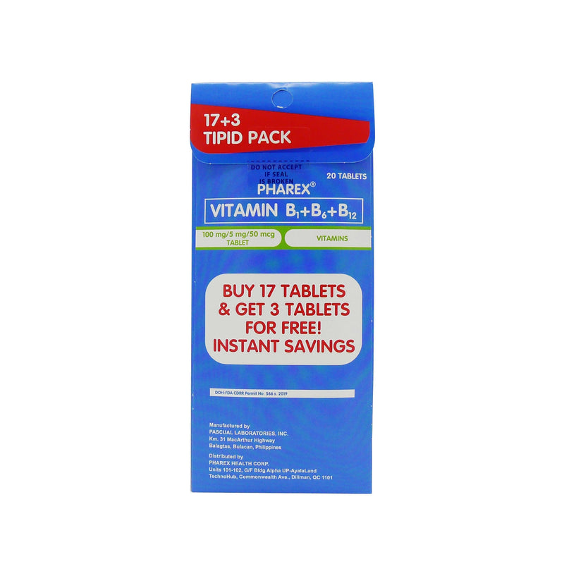 Pharex Vitamin B Complex Tablet - Tipid pack 17+3s - Southstar Drug