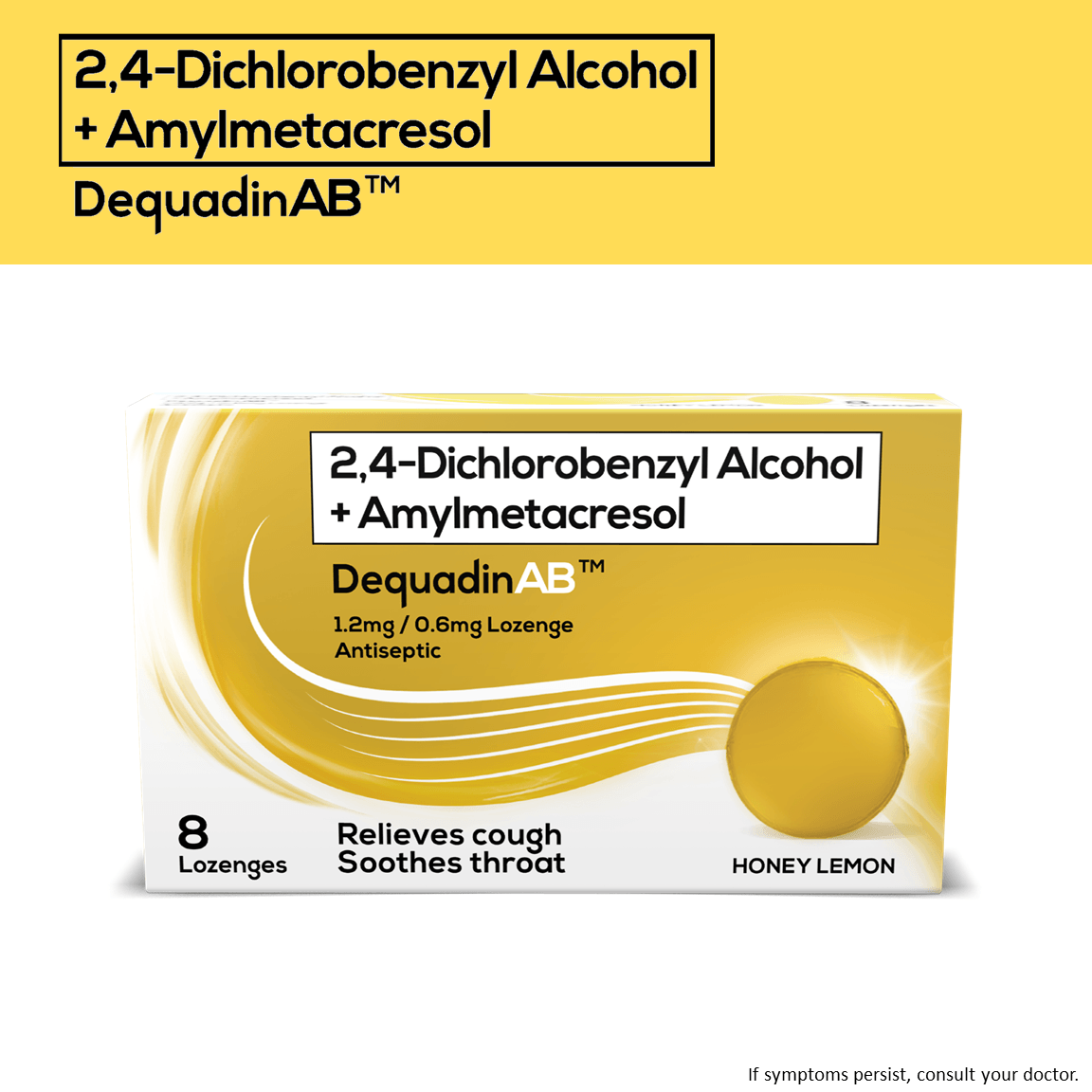 DequadinAB Honey Lemon Lozenge - 8s - Southstar Drug